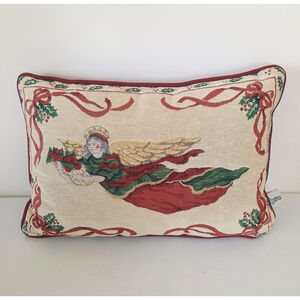 Riverdale Christmas Angel Tapestry Throw Pillow 16 X 10"